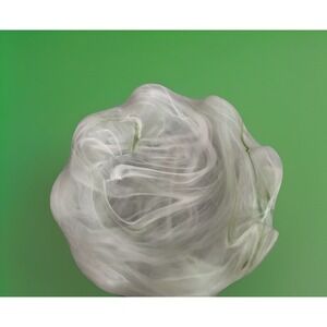 Slag Glass Pastel Green White Swirl Trinket Dish Candy Bowl Ruffled Edge Vintage